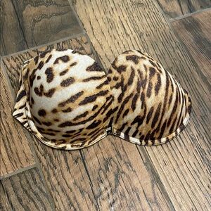 Leopard Print 32 D Strapless Bra